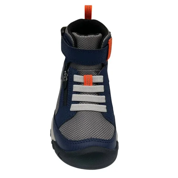 KEEN Boys Targhee Adaptive Slip-on Hiking Shoes Size 11 Navy Blue Grey Orange - Picture 7 of 14